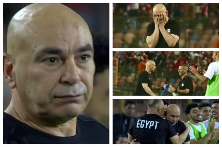 حماسه لا يتوقف.. ردود أفعال حسام حسن في مباراة مصر وبوركينا